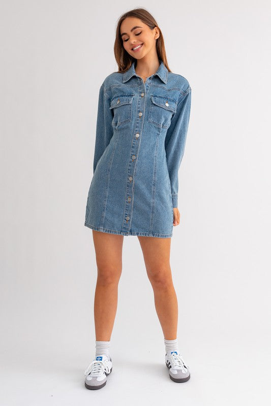 Falling for you Denim Dress