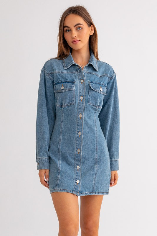 Falling for you Denim Dress