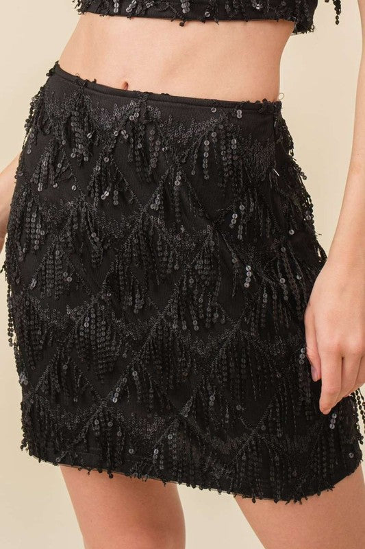 Diamond Sequin Skirt