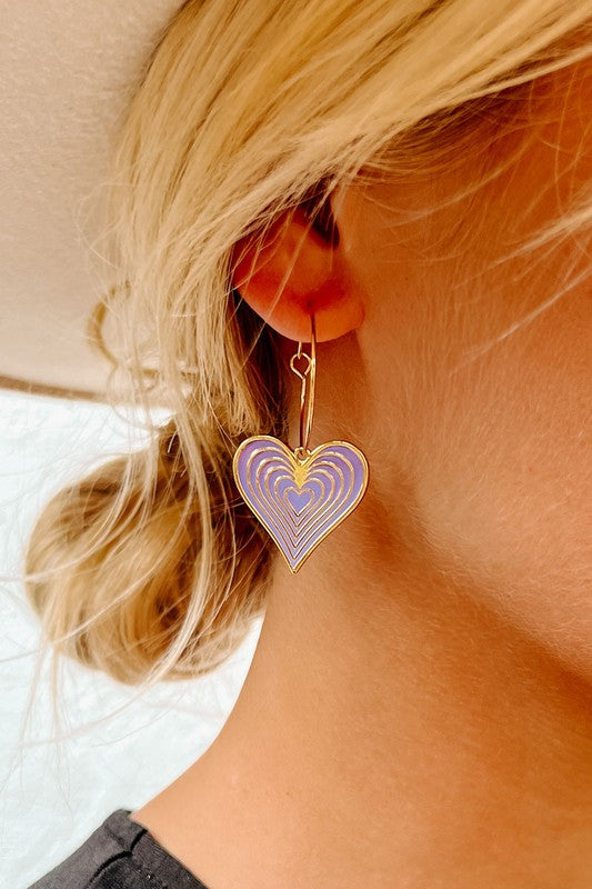 Purple Heart Dangle Earring