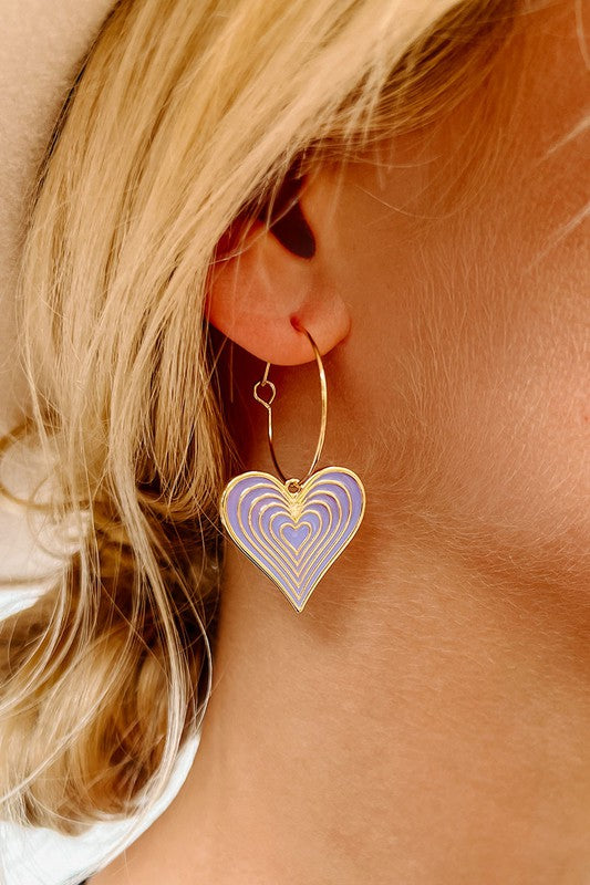 Purple Heart Dangle Earring