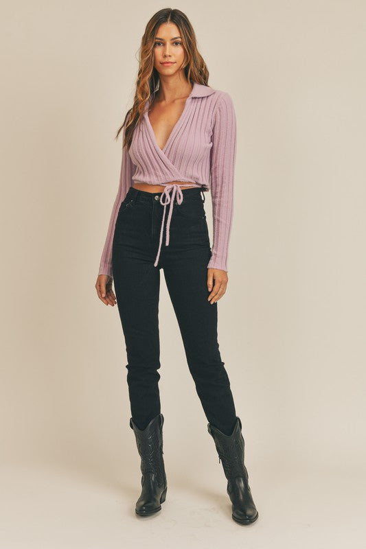 Mindy Long Sleeve Wrap Top