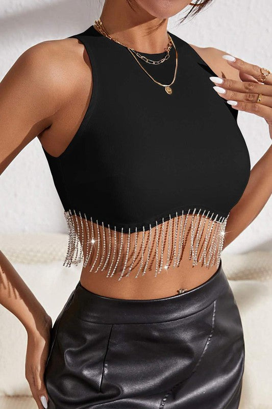 Mila Rhinestone Crop Top